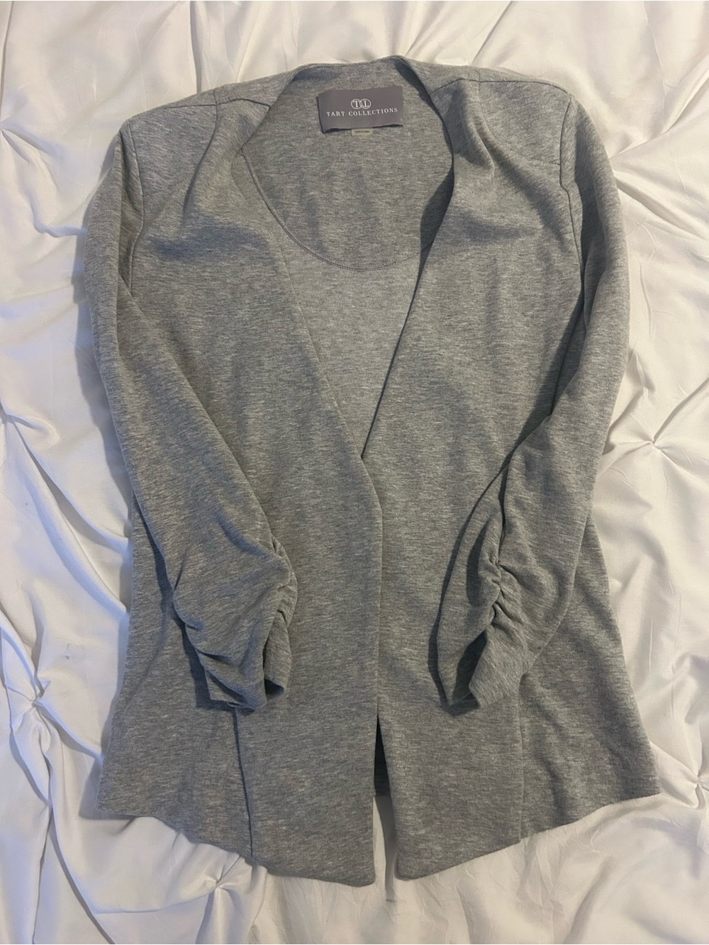Tart Collections Light Gray Knit Top with Branded Neck Label